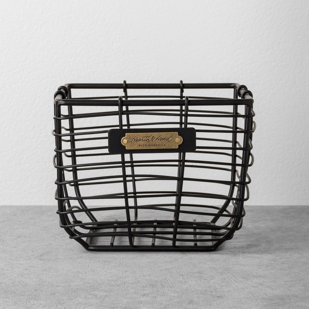 Small Wire Storage Basket Black Small Hearth & Hand with Magnolia 2018